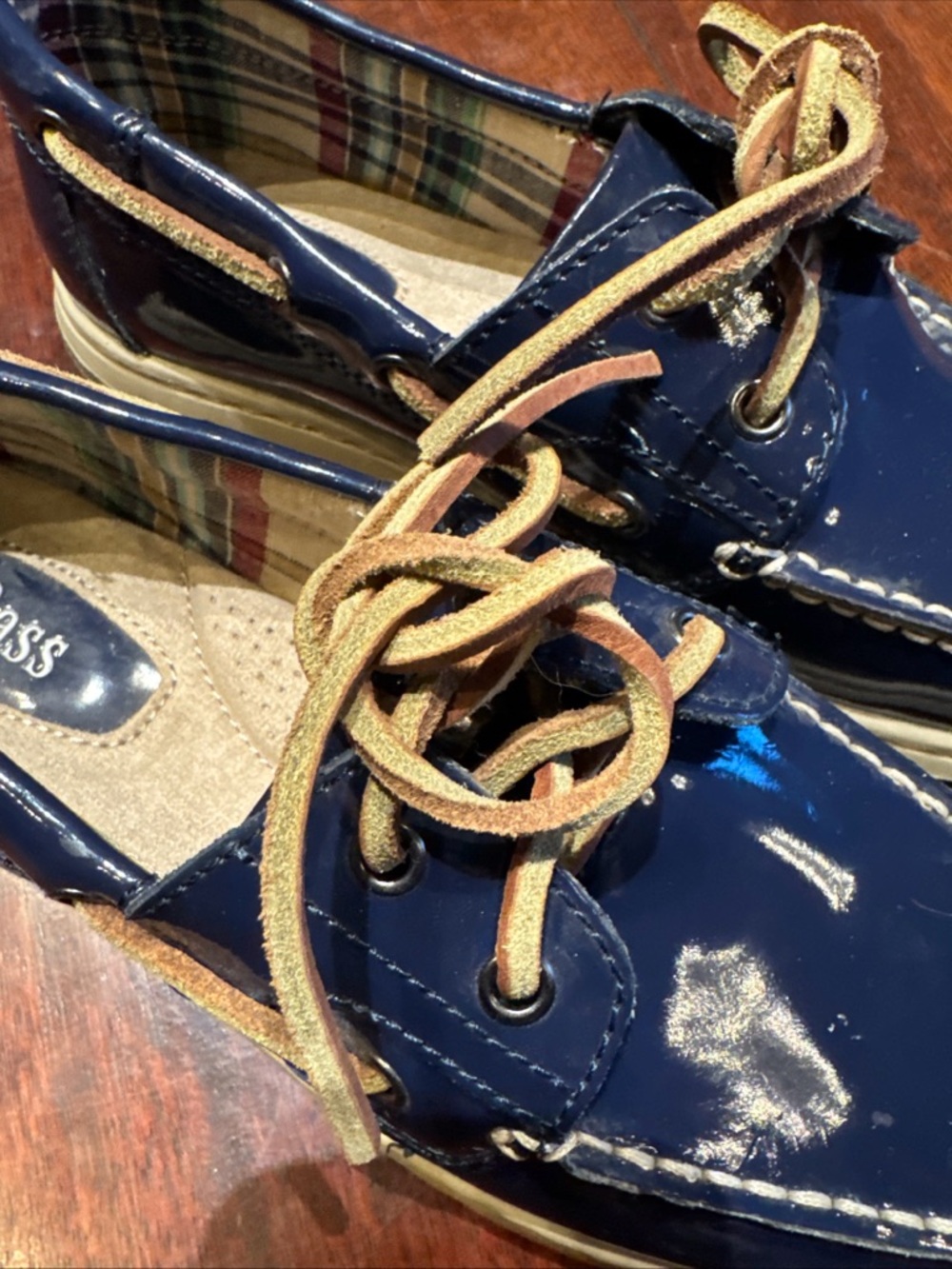 G.H Bass & Co Blue Patent Leather Loafers Womens Bass Marina 8 Boat Shoe - Picture 4 of 6